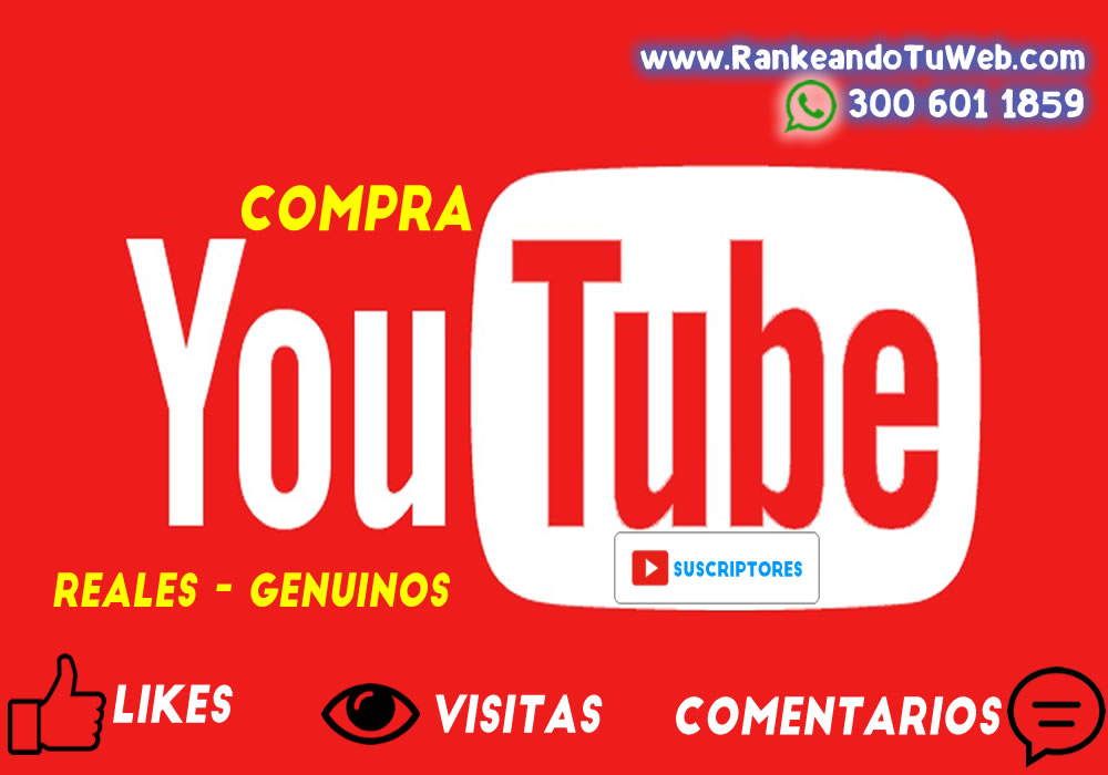 Comprar Visitas Youtube Colombia de Cali Bogota Medellin